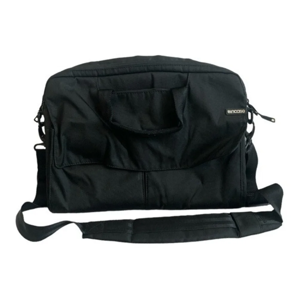 INCASE Black Canvas Laptop Briefcase Messenger Bag 14" Adjustable Strap Unisex - Picture 2 of 6